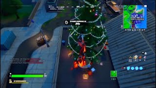 Dance in front of holiday trees (14 day of Fortnite)