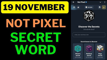 Not Pixel secret code 19 November | Not pixel today secret code  | Not Pixel