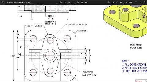 Autodesk Inventor Tutorial Exercise 25-Tapped Hole
