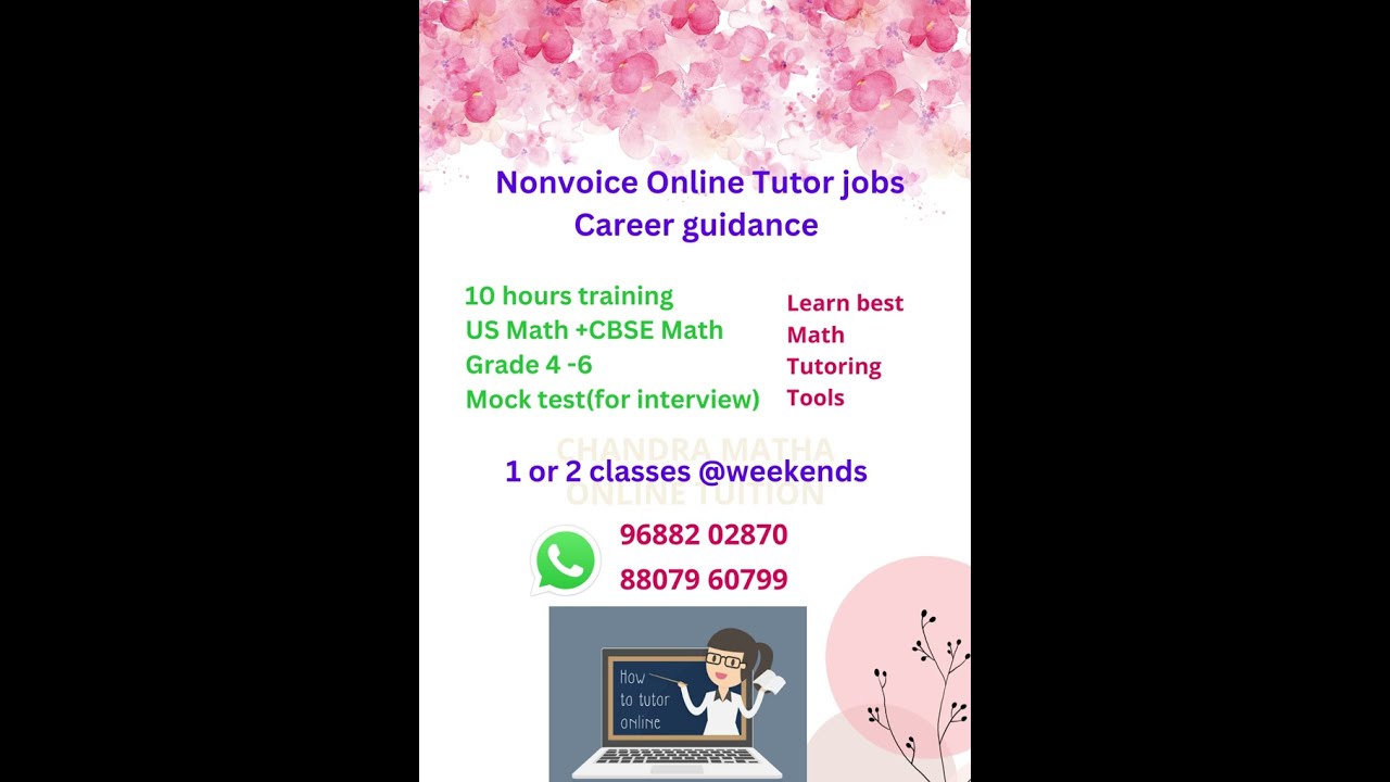 Non voice online tutor jobs-career guidance
