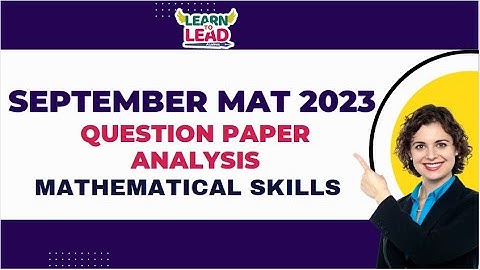 September MAT 2023 | Question Paper Analysis | Mathematical Skills #important Topics #mat2024