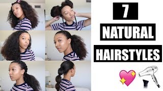 7 Natural Hairstyles on Blow Dried Hair  Fun and Easy  YouTube