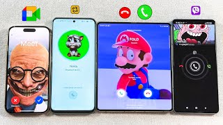 Meet, Tawasal, Viber + Incoming Call iPhone 14 Pro + Huawei NY90 + Z Fold 5 + POCO X5 Pro Resimi