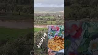 Balkon manzarası ve pişi. iki video bir arada