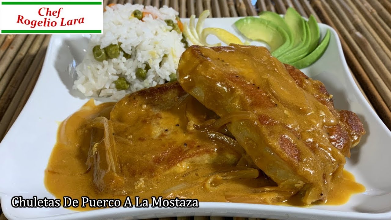 Chuletas De Puerco A La Mostaza , Receta Deliciosa ! - YouTube