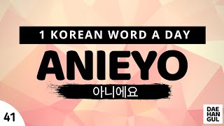 ANIEYO | WORD NO. 41 | 1 KOREAN WORD A DAY | DAE-HANGUL