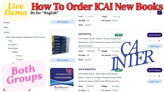 How To Order CA Inter Both Groups Books 📚 || Live Demo || Easy and Simple Way 🤗💯 #icai