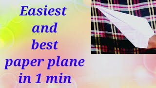 Easiest and best paper plane in 1 min | By Taranya and Taranav craft