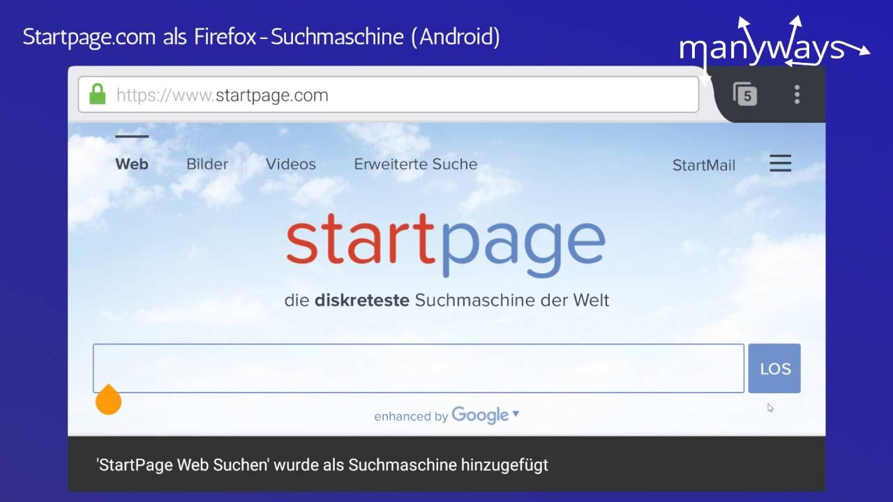 Mozilla firefox start page google