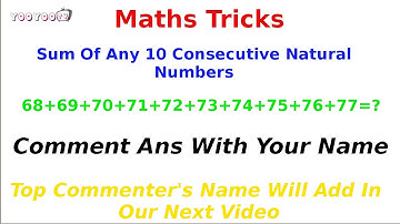 Sum Of Any 10 Consecutive Natural Numbers | Sum Of Natural Numbers Shortcut In Tamil | Maths Tricks