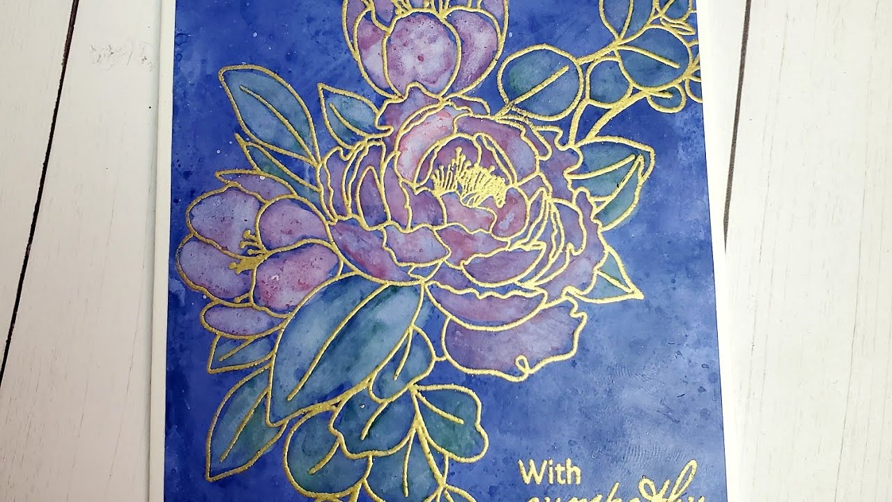 Sympathy card using a cloisonné technique on Tim Holtz Specialty Cardstock