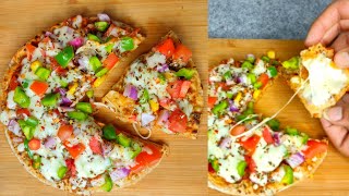 Roti Cheese Burst Pizza Eggless Cheese Burst Roti Pizza In Kadai Without Oven Within 10 Minutes