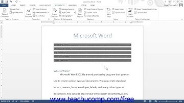 Word 2013 Tutorial Updating a Table of Contents Microsoft Training Lesson 19.3
