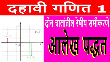 दहावी गणित भाग 1 |  दोन चालांतील रेषीय समीकरण | आलेख पद्धतीने  सोडवा