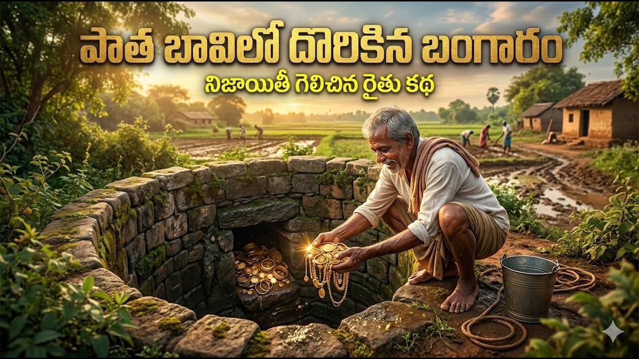 పాత బావిలో దొరికిన బంగారం | నిజాయితీ గెలిచిన రైతు కథ | Telugu Moral Story | Chitti Neethi Kathalu