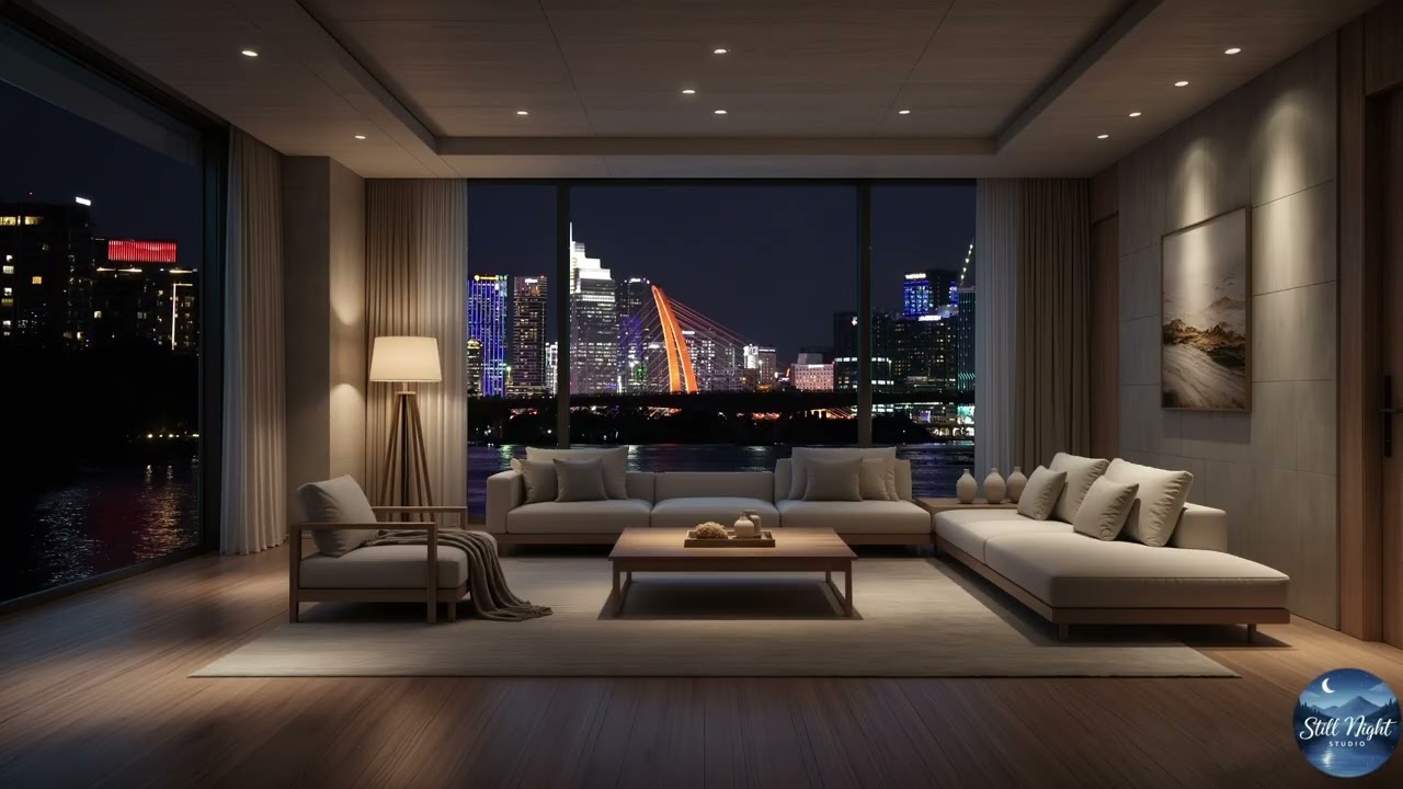Midnight Balance | Calm Interior & Moving City Lights (1 Hour)