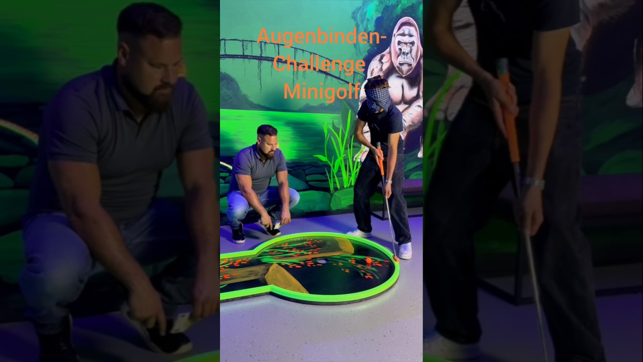 Augenbinden-Challenge in der PHOENIX ARENA Erkheim #3dminigolf #minigolf #challenge #challenges #3d