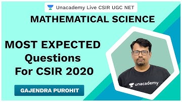 Most Expected Questions in 2020 | Mathematical Science | CSIR UGC NET 2020 | Gajendra Purohit