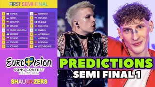 Predictions Semi Final 1 Eurovision Song Contest 2024 Shauunzers