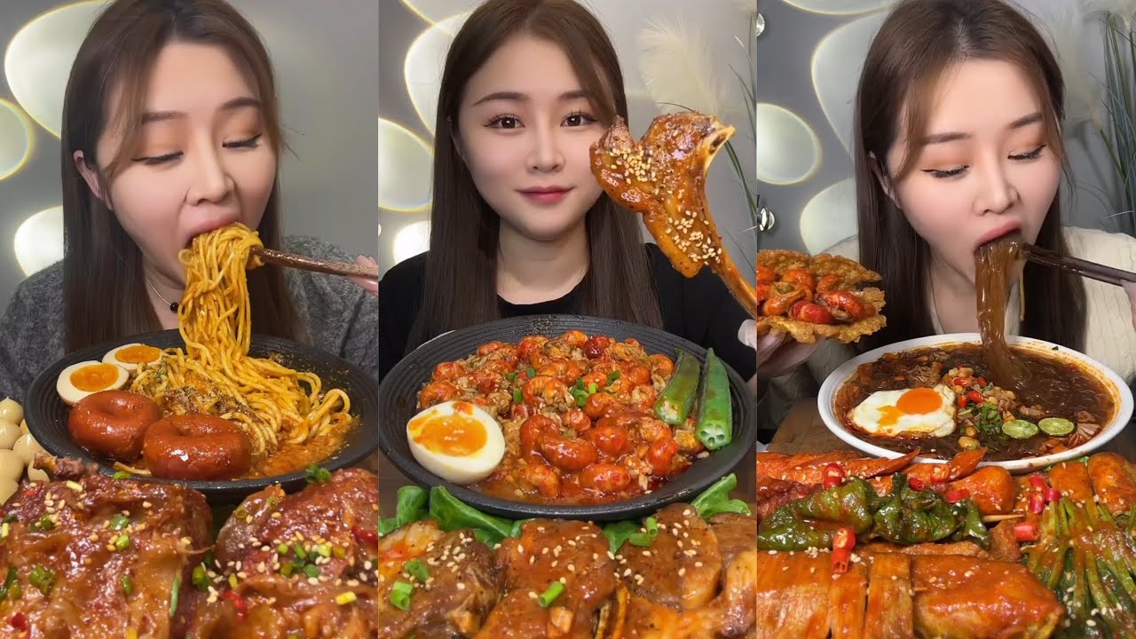 Chinese Food Asmr/ Mukbang Eating Show | Soslu Çin Yemekleri Yeme🌶 🥵😋