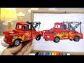 How to draw CARS 3 - Mater in disguise | Easy step-by-step for kids | Art colors