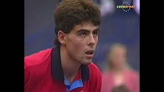 Jan-Ove Waldner vs Jean-Philippe Gatien, European Masters tabletennis 1991