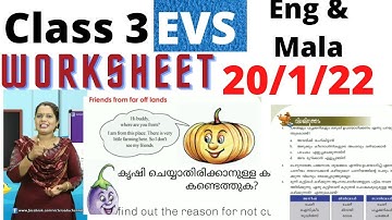 class 3 EVS worksheet 20/1/22| kite victers 3rd std parisarapadanm worksheet