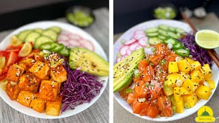 How to make a Salmon Poke Bowl and Tofu Poke Bowl-perfect homemade poke bowls-I make every week😋🍚