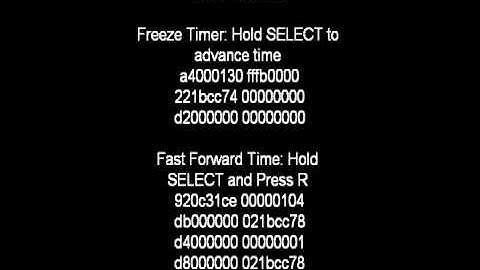 Action Replay Codes for Lock