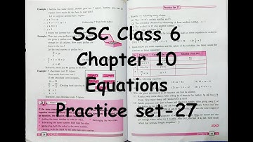SSC | Class 6 | Chapter 10 Equations | Practice Set 27