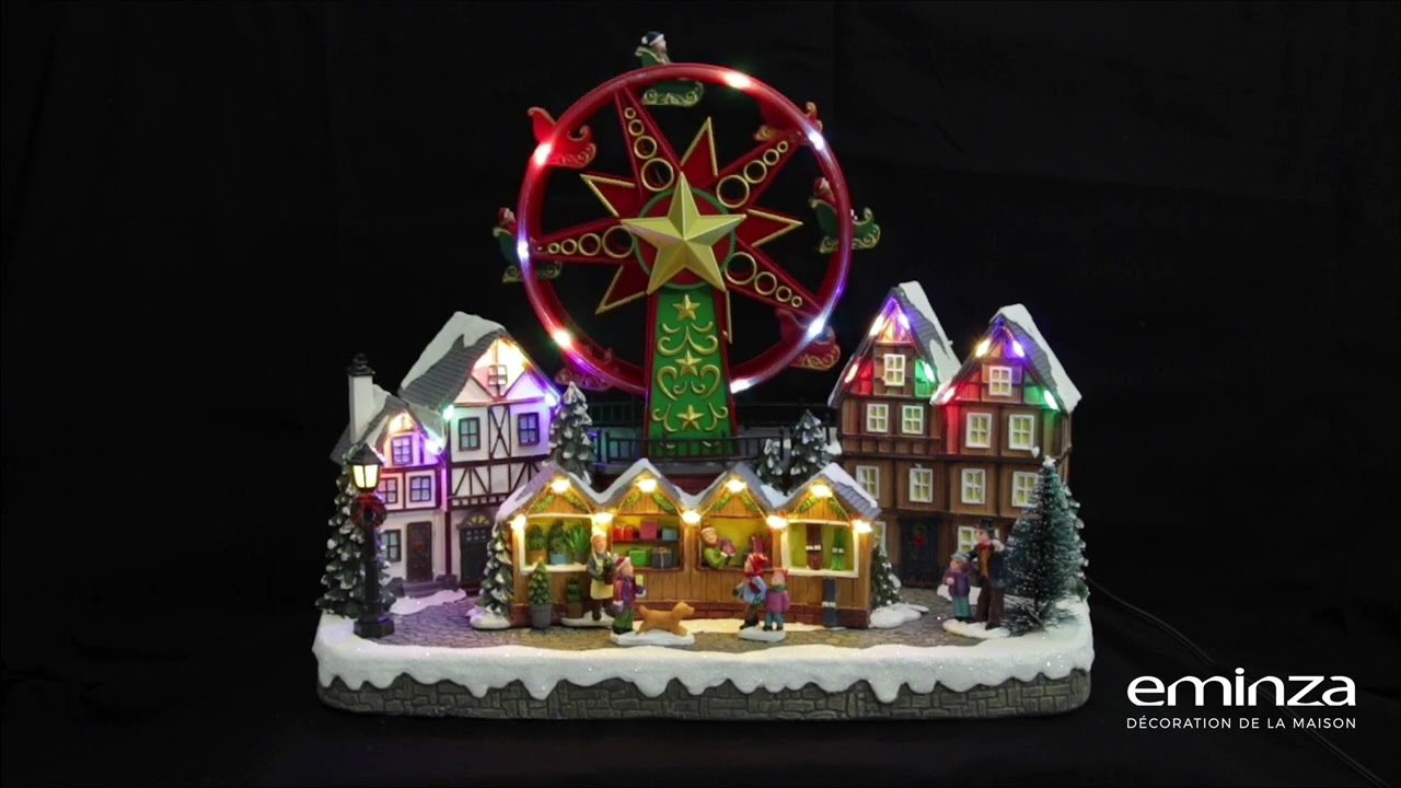 Village De Noël Lumineux Et Musical