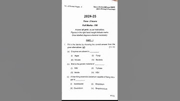 1st sem botany hons major paper 1 microbiology and phycology question paper 2025/nep 2020 /botany 🔥🔥