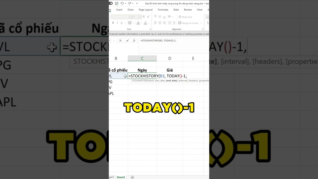 [Thủ thuật Excel] Cách xem giá cổ phiếu trong Excel! #shorts