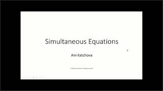 Simultaneous Equations
