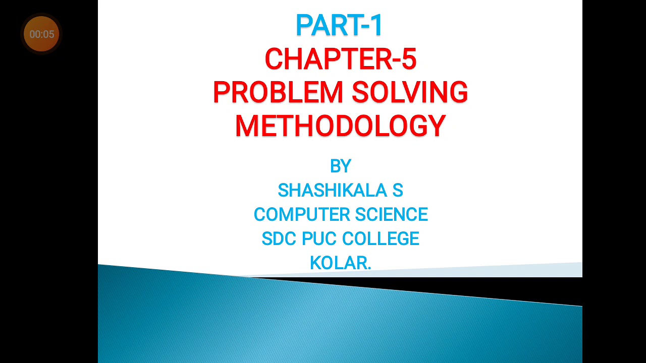 chapter 5 problem solving methodology
