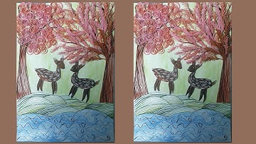 #2 Quilling card / Picture by quilling - Làm thiệp / tranh bằng giấy xoắn #giayxoan #quillingcard