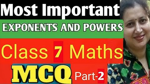 Most Important MCQ Class7 Maths|Exponents and Powers MCQ|CBSE/ ICSE|Chapter-13|Part-2