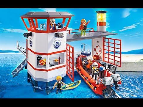 Playmobil - Bateau de sauvetage avec pompe à incendie