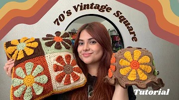 Crochet 70’s Vintage Daisy Flower Square Tutorial | DIY