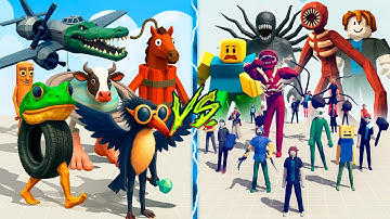 BRAINROT MEME TEAM vs ROBLOX TEAM 🔥 Totally Accurate Battle Simulator TABS