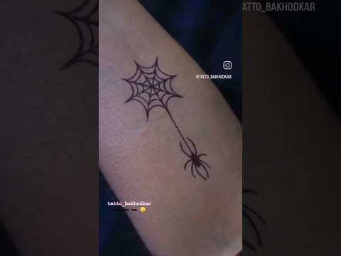 آموزش تتو با خودکار طرح عنکبوت      تتو