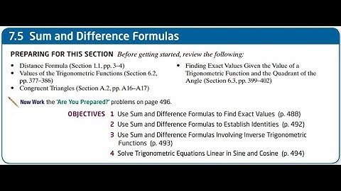 Section 7.5 - Sum & Difference Formulas