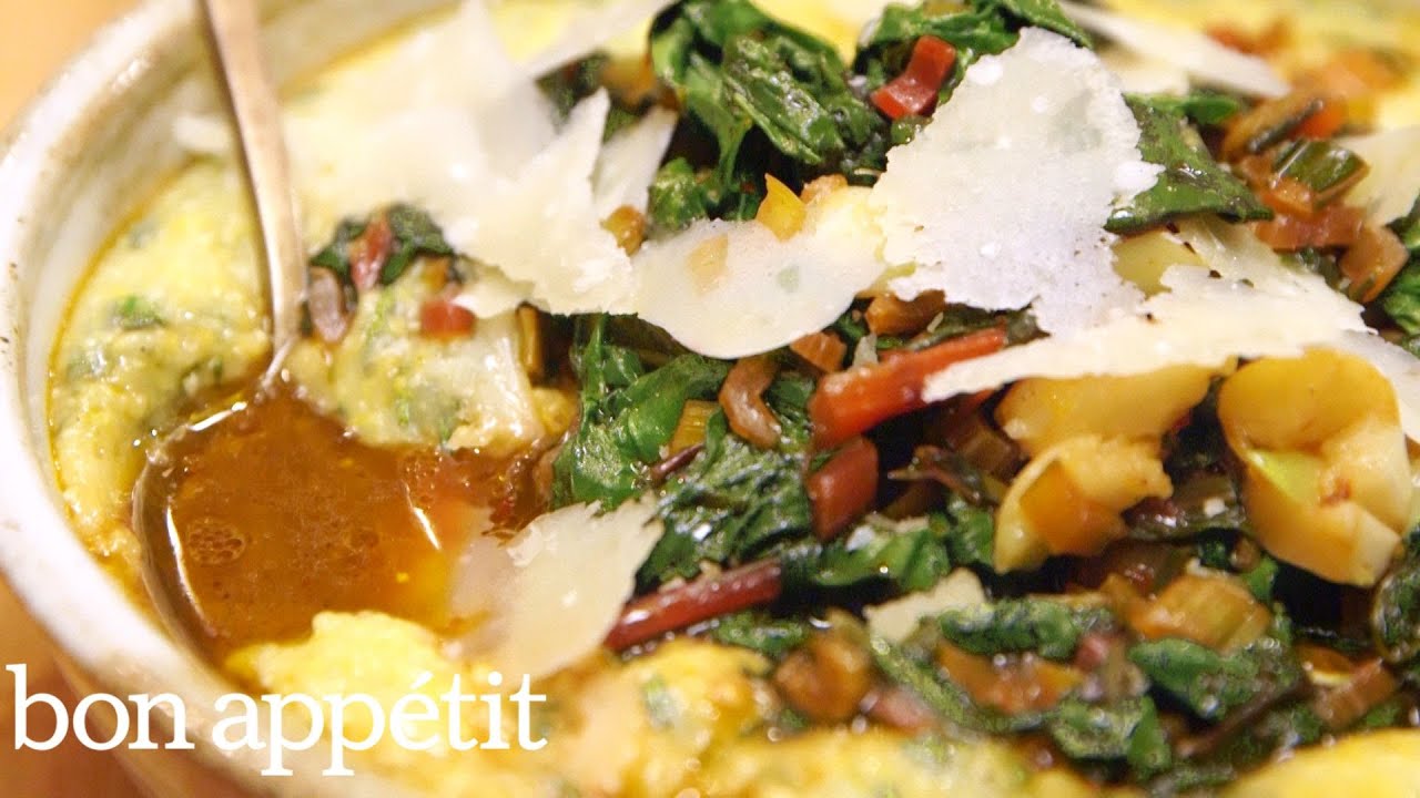 Carla Makes Healthy Weekday Polenta With Greens   Bin It To Win It   Bon Appetit