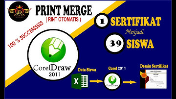 CARA PRINT MERGE/PRINT OTOMATIS DI COREL DRAW 2011 DATA DARI EXCEL - MEMBUAT SERTIFIKAT 39   SISWA