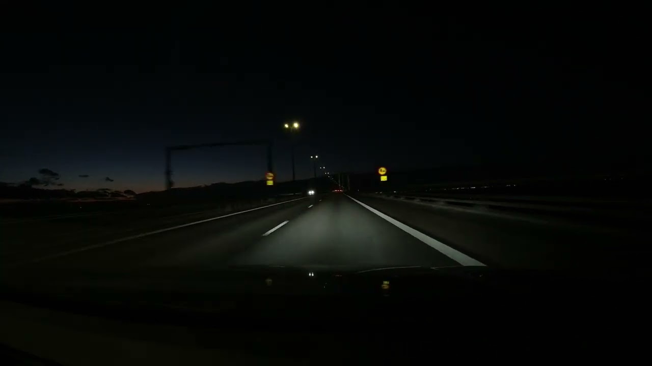 Crossing Øresund Bridge and Drogden Tunnel at night
