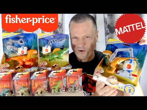 JURASSIC WORLD DOMINION FISHER PRICE IMAGINEXT DOLLAR TREE MATTEL XL ACTION FIGURES UNBOXING REVIEW