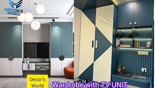 Wardrobe with TV unit designs 2024|| 100 modern wardrobe TV units