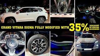 👌grand vitara 2023 modified करवाने आये बताया कैसे grand vitara accessories के bina delivery लिया🔥