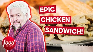 Guy Fieri Tries Delicious 109 Chestnut Chicken Sandwich Diners Drive-Ins Dives