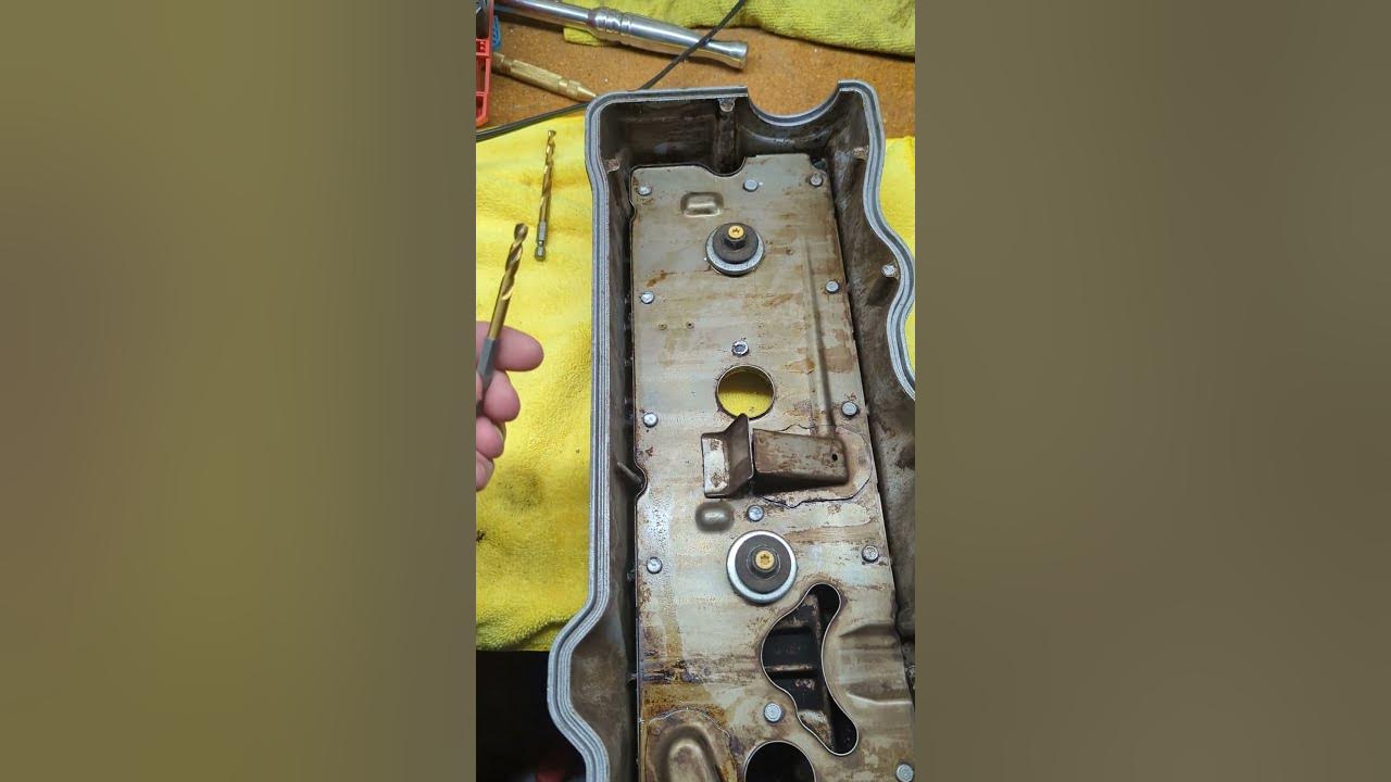 5sfe valve cover baffle removal and cleaning part 1 drilling rivets